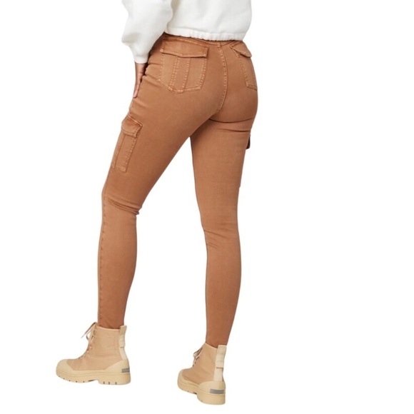 Spanx Stretch Twill Ankle Cargo Pant Honeyglow Tan Size Small Skinny Style 20311 - Picture 2 of 5